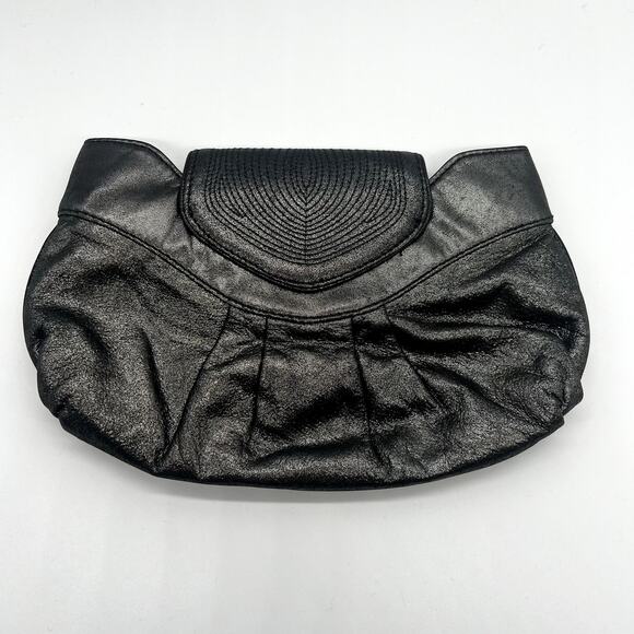 Botkier Gunmetal/Pewter Metallic Leather Purse Clutch - Picture 2 of 3